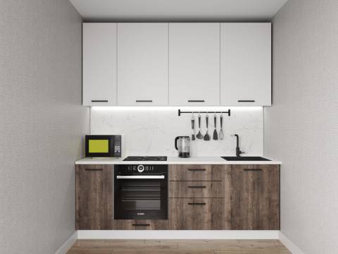 Кухонный гарнитур Старое Дерево 2200 (верх 950 мм) МДФ