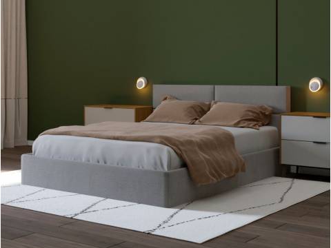 Кровать Токио основание ЩИТ 160 Серый велюр