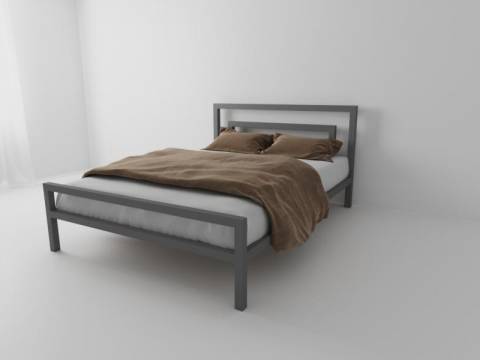Кровать металлическая Куба 900 серая