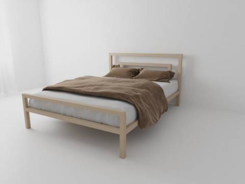 Кровать металлическая Куба 1200 бежевая