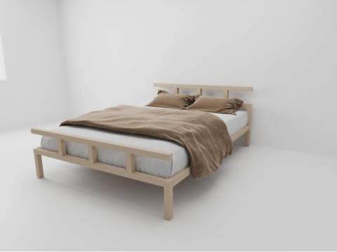 Кровать металлическая Лофт 1400 бежевая