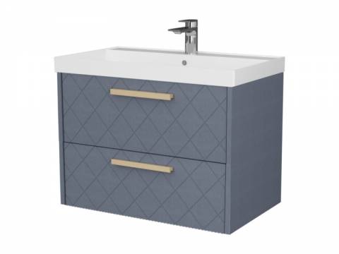 Тумба Кристалл 60 подвесная 2 ящика ручка дуб, раковина Океан 60 шато азур