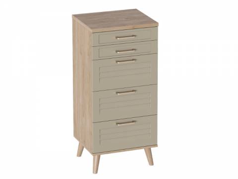 Комод 5 ящиков Гавана Светло-серый