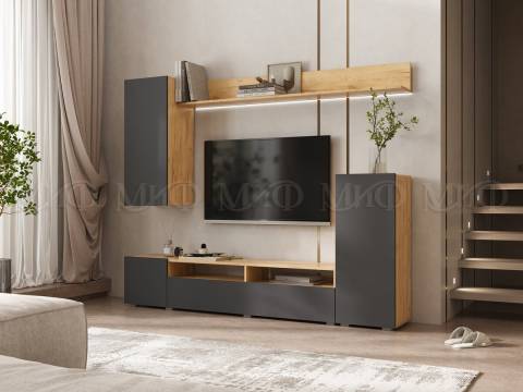 Гостиная Верона Графит, Дуб Крафт