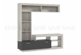 Гостиная Ангара Центральная секция Графит, Дуб Крафт Белый