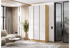 Шкаф трехстворчатый Келвин (1200) Белый Глянец, Дуб Крафт-вставка дуб крафт