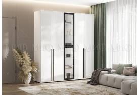 Шкаф с витриной Норд Белый глянец