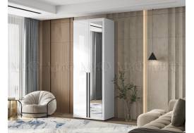 Шкаф 2-х створчатый Норд 800 с зеркалом белый глянец