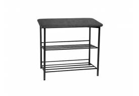 Банкетка малая (обувница) кожзам асфальт, ножки черные