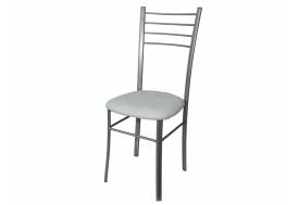 Стул Лайт ДХ-5 на серебряном каркасе обивка белый