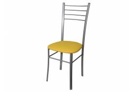 Стул Лайт ДХ-5 на серебряном каркасе обивка желтый