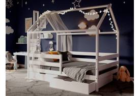 Кроватка-Домик белый 80х160 см с ящиками