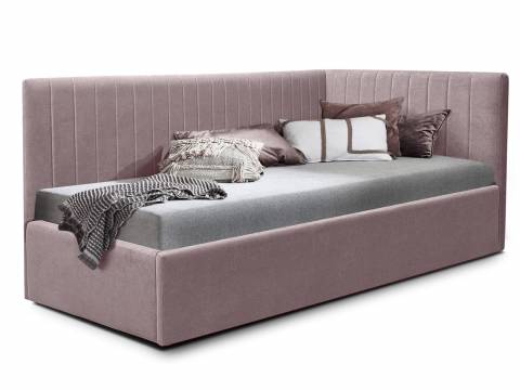 Кровать подростковая левая 800 Фрейм Страйп без подъема мелита 25