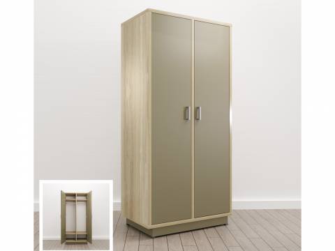 Шкаф комбинированный закрытый (Е-12) Eclectic eco Дуб рокпайл-Мокко