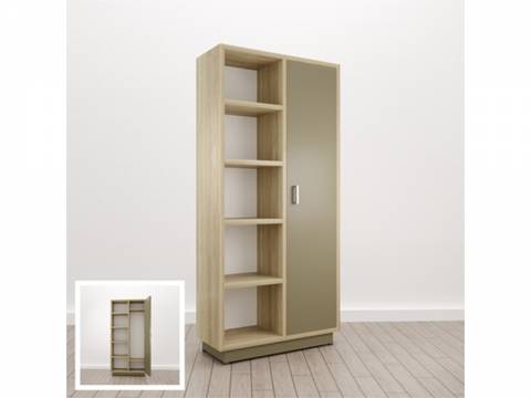 Шкаф комбинированный Правый (Е-14) Eclectic eco Дуб рокпайл-Мокко