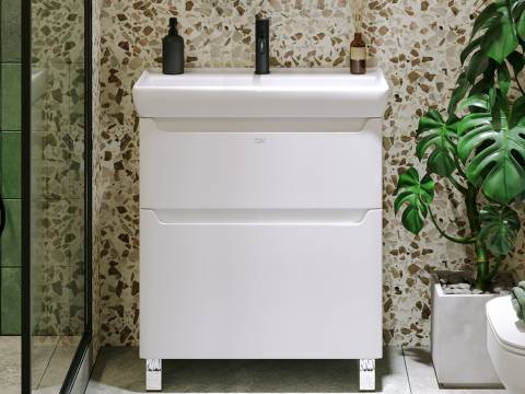 Тумба с раковиной Lana 70 белая Умывальник Q 70