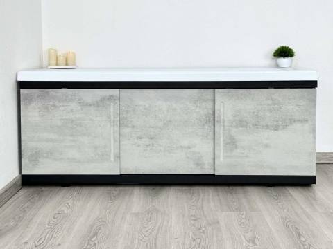 Экран под ванну МДФ Alt Black 1500 мм серый бетон