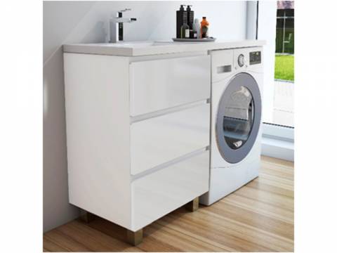 Тумба с раковиной Dallas Luxe 1100 напольная 3 ящика левая