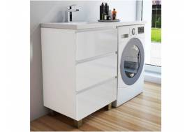 Тумба с раковиной Dallas Luxe 1300 напольная 3 ящика левая