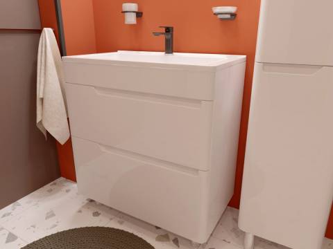 Тумба с раковиной Kare Luxe 800 напольная 2 ящика