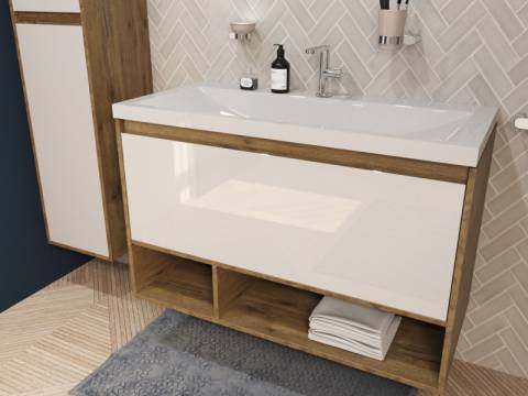 Тумба с раковиной Monaco Wood 1000 1 ящик с нишей