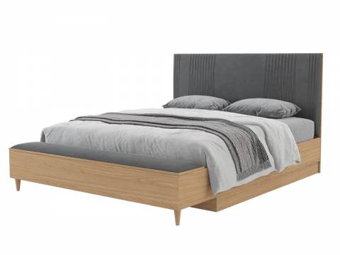 Кровать 1600 с банкеткой Калипсо Графит