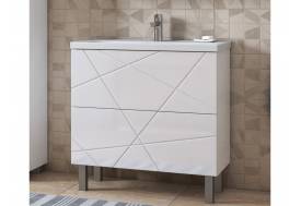 Тумба Geometry 800-0-2 умывальник 9696 белый