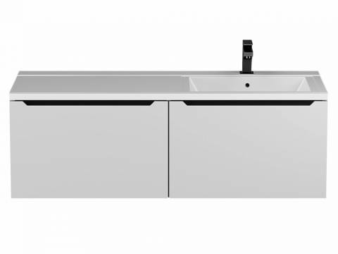 Тумба с раковиной Uperwood Tanos 120 см подвесная правая белый/графит