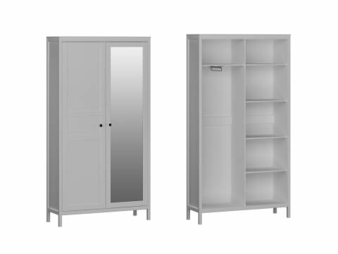 Шкаф для одежды 2-х дверный с одним зеркалом Фрея