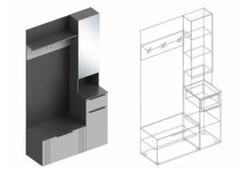 Прихожая Вита правая тёмно серый лофт