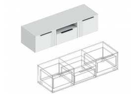 Тумба ТВ 1600 Вита белый лофт