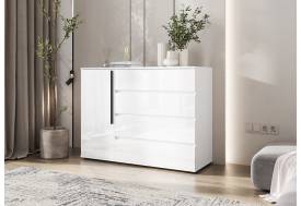 Комод 1 дверь 4 ящика Норд (1200) Белый/Белый