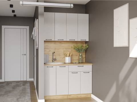 Кухонный гарнитур Валерия 1200 мм МДФ Вотан/Серый