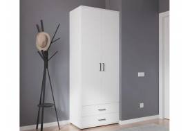 Шкаф с ящиками, штангой и полками арт. 556 белый