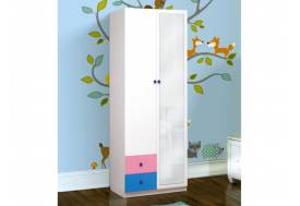 Шкаф 2-х дверный с ящиками и зеркалом Радуга