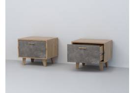 Тумба прикроватная Эго Т-5 камень темный на ножках